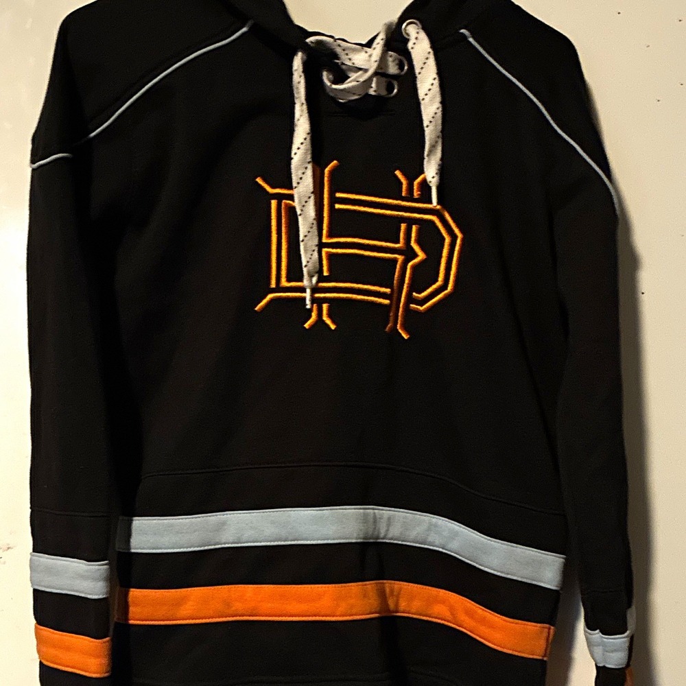 Kids Youth Large Black Pullover Hoodie Embroidered Logo Houston Dynamo Soccer